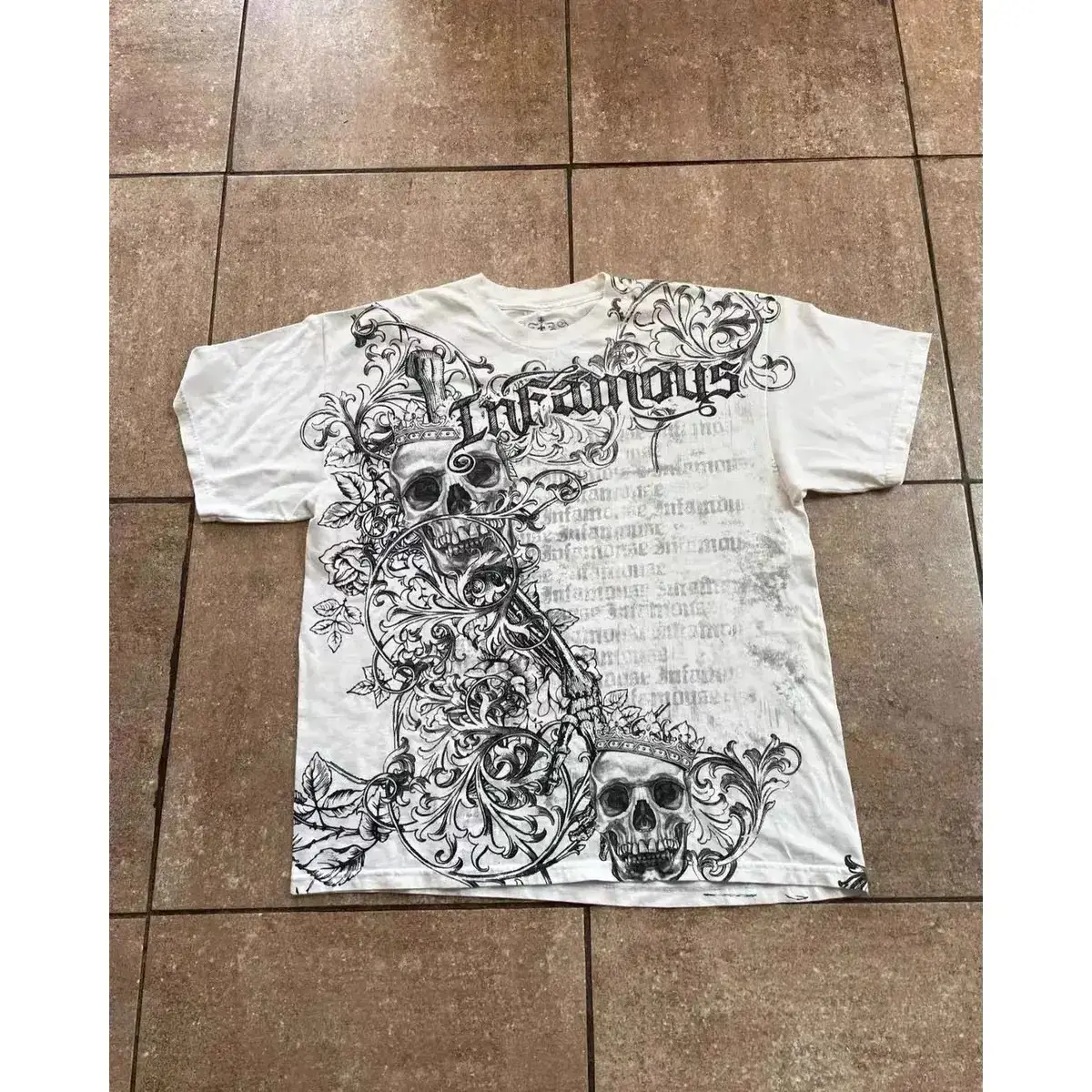 Short Sleeve 2024 New arrival Print Skull T-Shirt Tops Easiest for match Casual Styles Trendy Round Neck Short Sleeve
