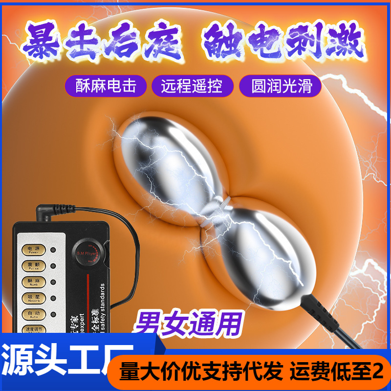 Electric Shock Metal Anal Plug, Backcourt Masturbation Device, Orgasmic Masturbation Therapy Device, Adult Sex Toy, Silicone Anal Plug, Anal and Vaginal Plug