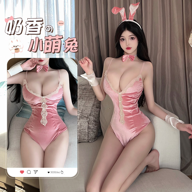 Lin Linting Sexy Lingerie Velvet Small Chest Pure Bunny Uniform Temptation Passion Free Pajamas 8509
