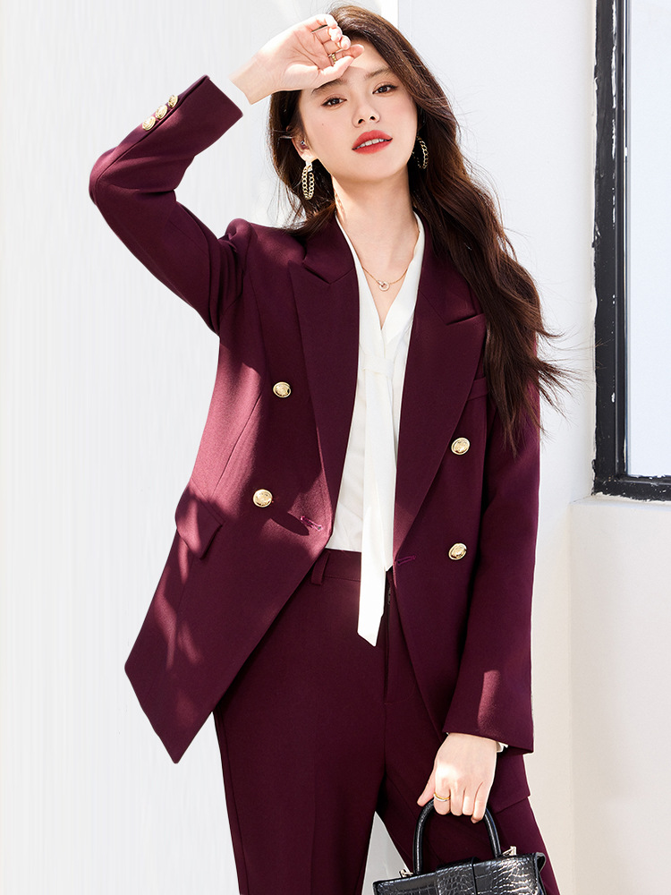 Angola Red Professional Suit suit Women's Workplace Formal Clothing Temperament Goddess Fan Commuter Formal Suit High-end Suit