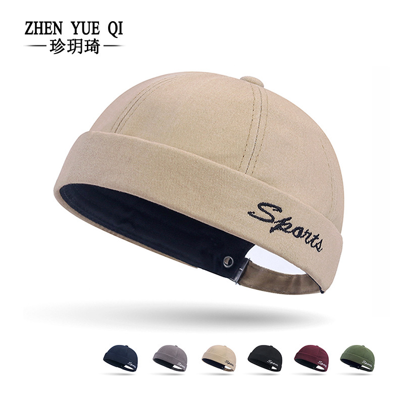 Yan New Retro Artistic Tang Hat Men's and Women's Fashionable Hip-Hop Floor Hat Beanless Melon Skin Hat in stock