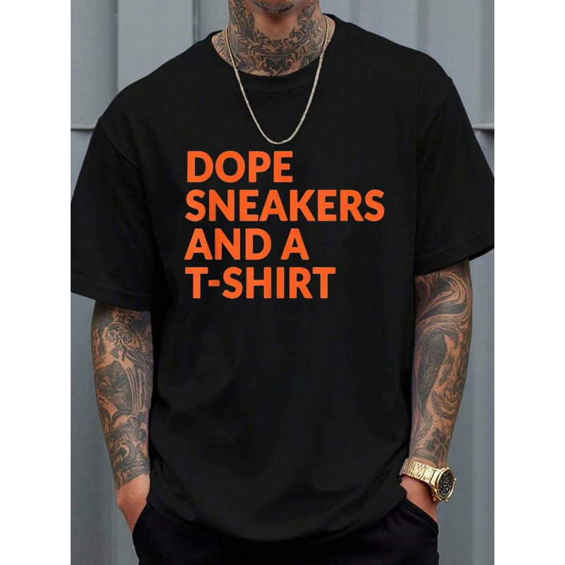 Specially Designed for Cross-Border Sales, Pure Cotton Men Cotton t Shirt Orange and White Dope Sneakers
