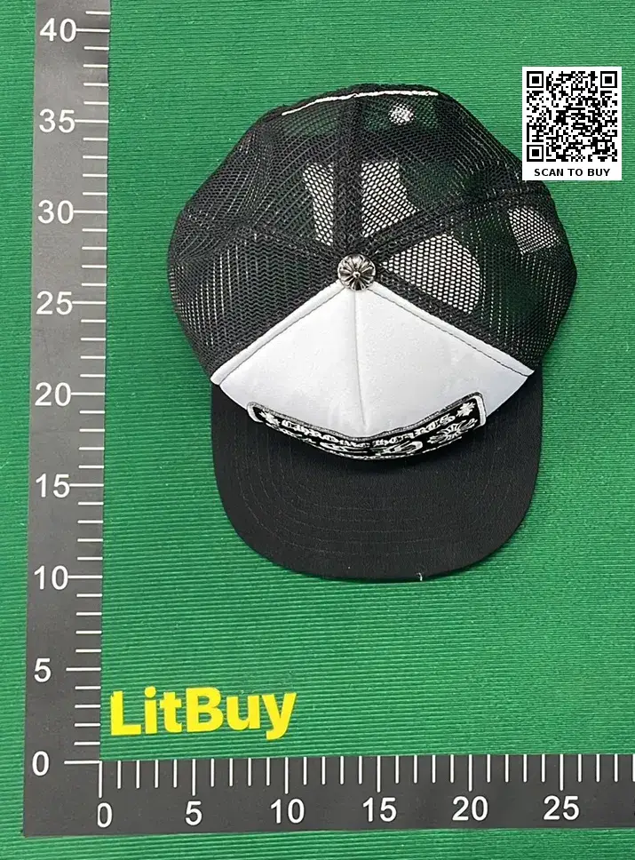 Chrome Hearts Trucker Hat Black White QC