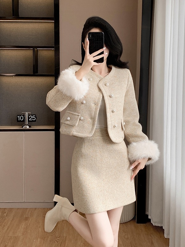 Real Shot of Korean-Style Winter Sweet and Fairy-Like down Jacket + Skirt Set Two-Piece Set