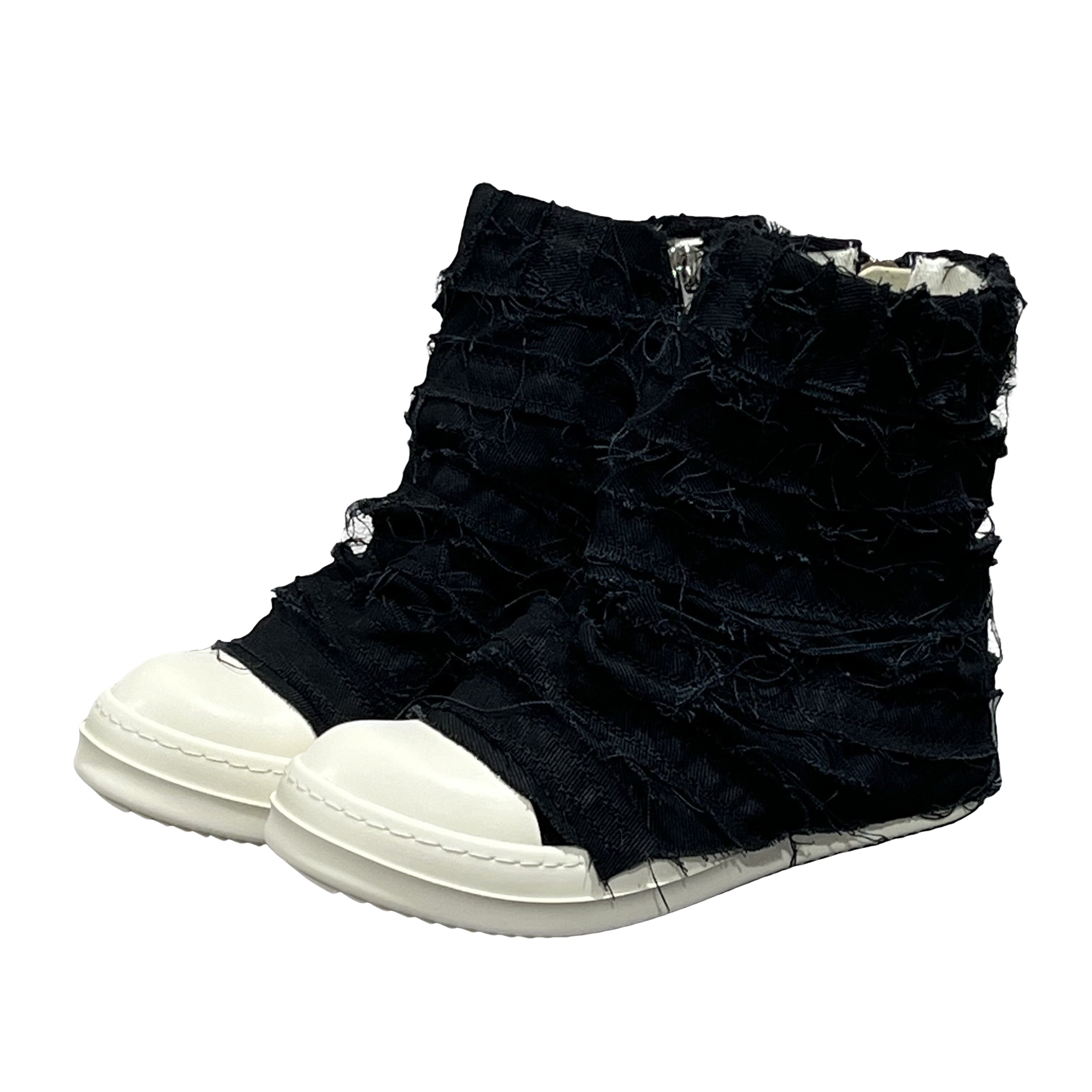 2026Ss New Style Ro Shoes with Holes and Tassels, Canvas High-Top Thick-Soled Shoes for Women, Unique European and American Trendy Shoes with Zipper