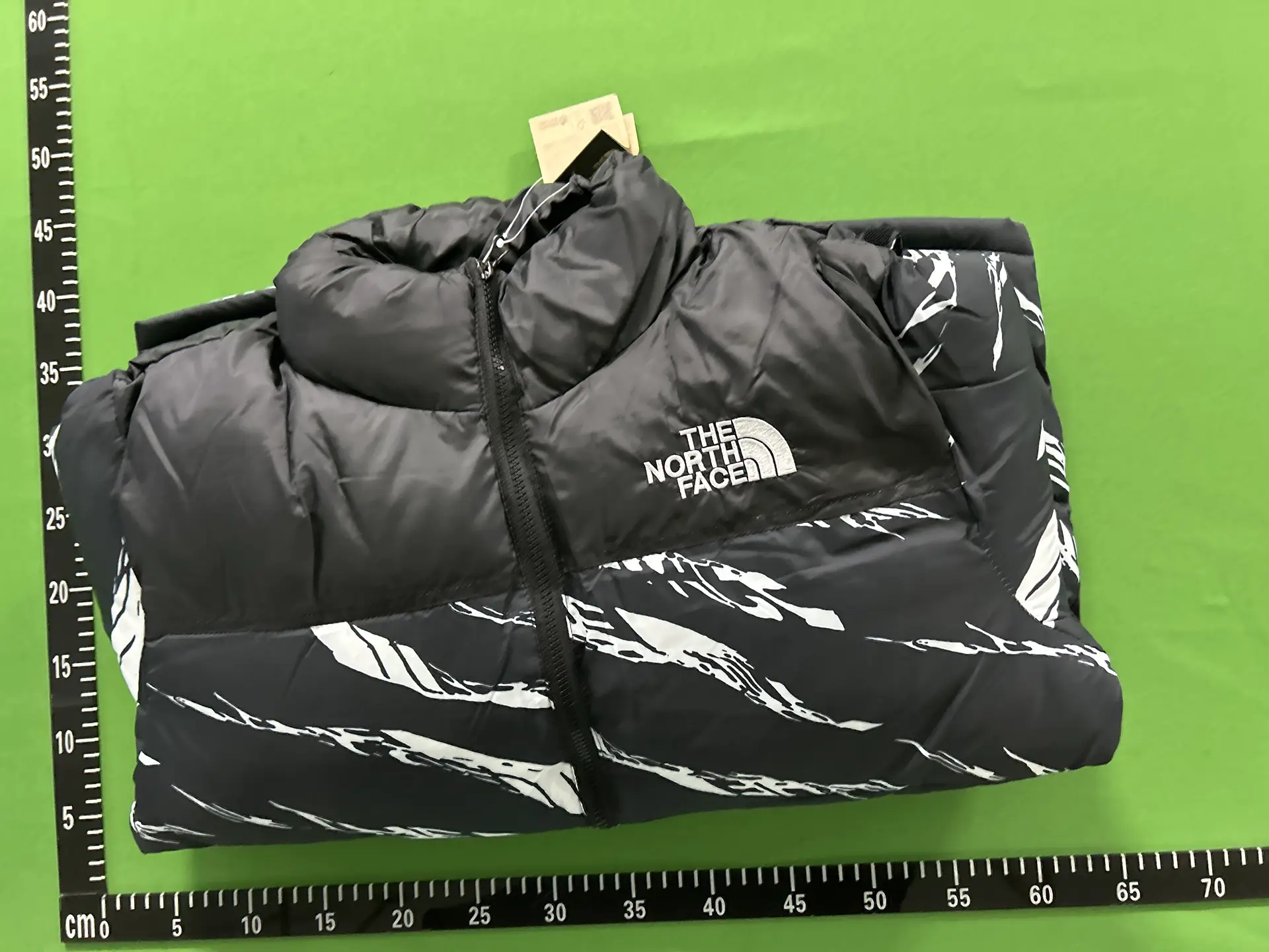 The North Face Puffer Jacket Black White Camo