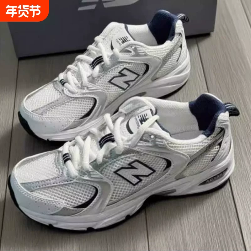 New Classic Retro 530 Silver Low cut Trendy Casual Running Shoes for Men and Women, Shock Absorbent and Anti slip, Pink, Black, Blue