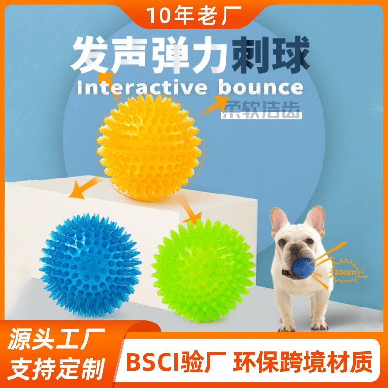 Cross-Border Popular Tpr Dog Toy Ball, Bite-Resistant, Throw Ball, Squeaky Ball, Massage Pet Toy Ball Set