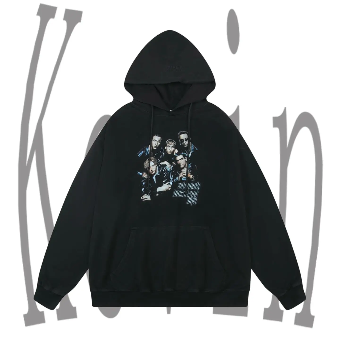 Vetements 数码直喷乐队人物洗水做旧连帽卫衣-H113