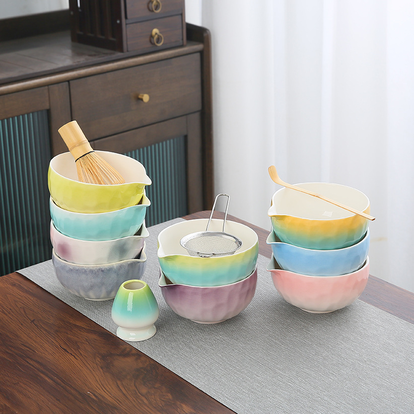 Ceramic Matcha Bowl Japanese-style Matcha Tool Brush Mixer Baibenli Tea Xixie Tea suit Cross-border Exclusive