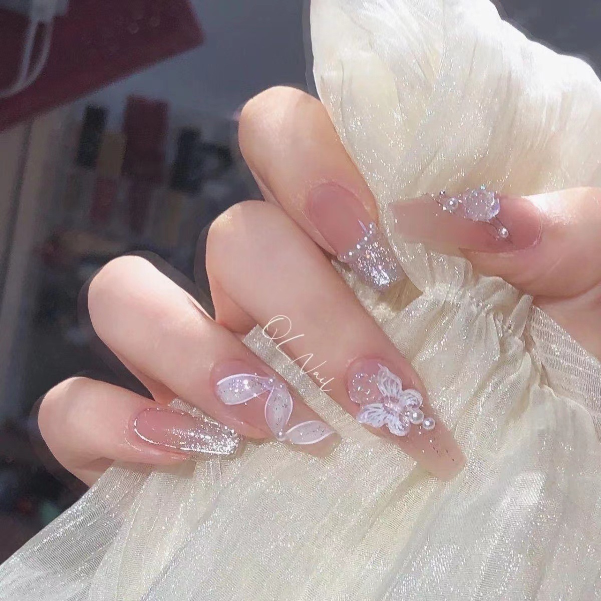 Purely Handmade Phototherapy Wearable Nails, Ballet Girl Nails, Wholesale Finished Products, Reusable Nail Patches, Detachable Short Style