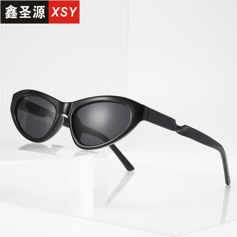 2023 new cat's eye sunglasses men's European and American style small frame personality retro fashion sunglasses women ins glasses wholesale