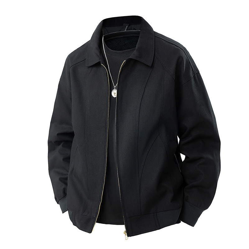 American Retro Harrington Workwear Jacket Pure Cotton Lapel Jacket Men's Autumn Casual Jacket Trendy Baseball Uniform