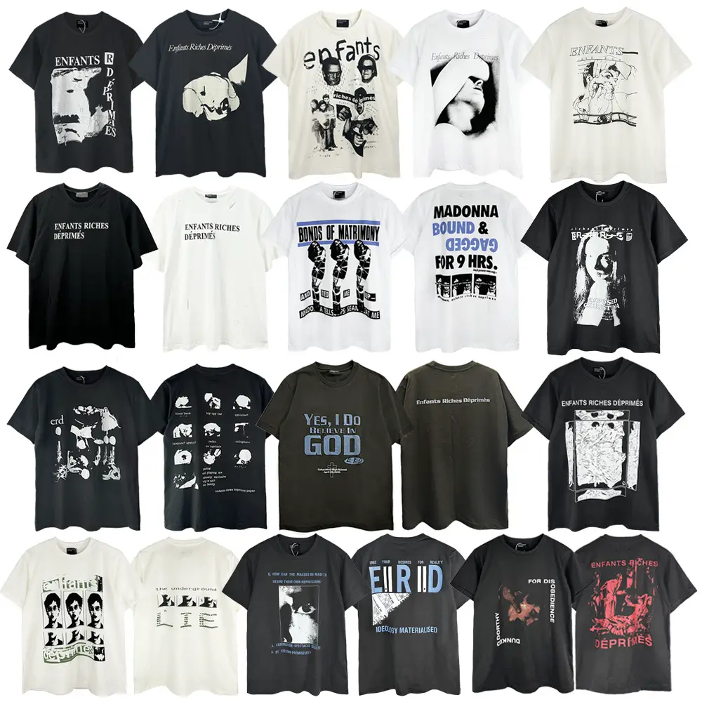 European and American fashion brand ERD melancholy rich second generation short sleeve retro casual summer clean fit short sleeve T-shirt for men and women
