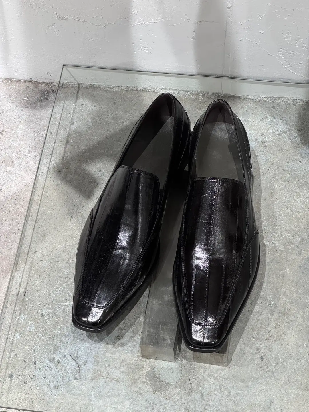 Retro Square Toe Loafers Men's Slip-on Loafers Leather Suit Loafers Top Men's Elegance Pointed Toe Derby Shoes