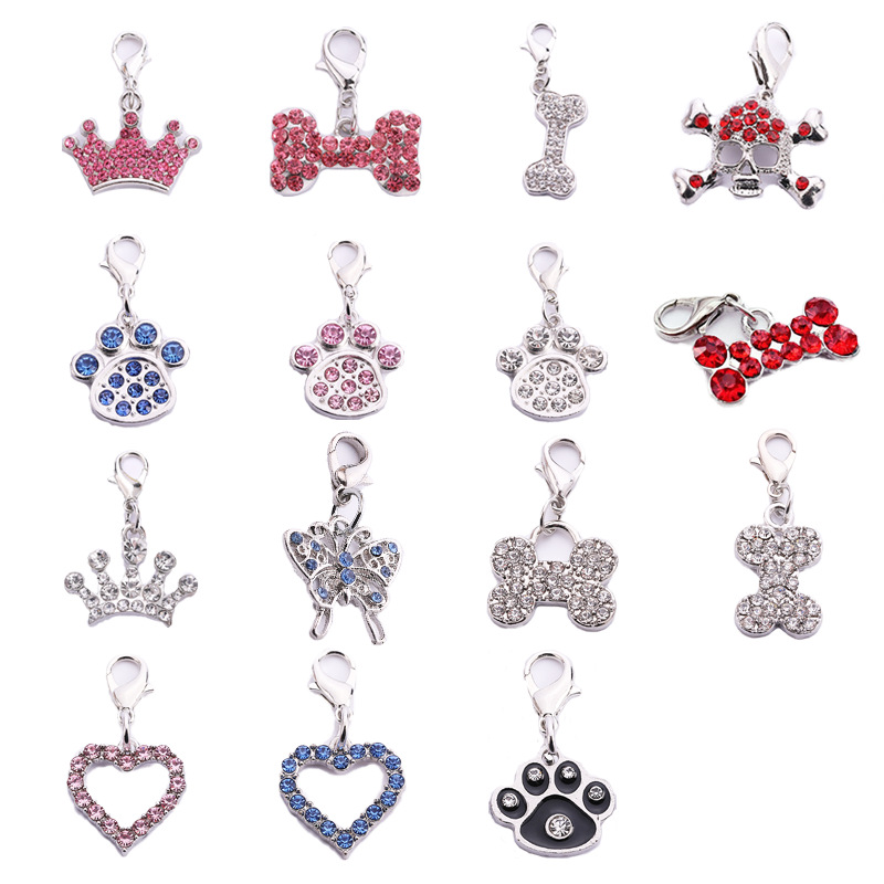 Newly Launched Full Diamond Pet Pendant, Cute Jewelry, Dog Leash, Footprints, Taiwan Pet Supplies, New Pet
