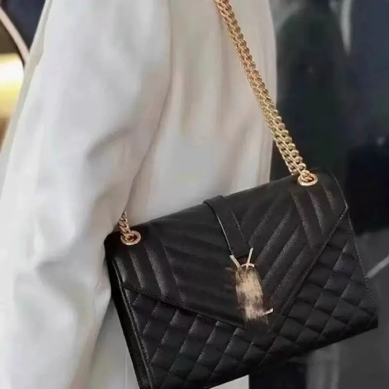 Luxury Women's Bag Woc Caviar Envelope Bag Messenger Bag Pleated Hobo Bag Flip Chain Crossbody Bag