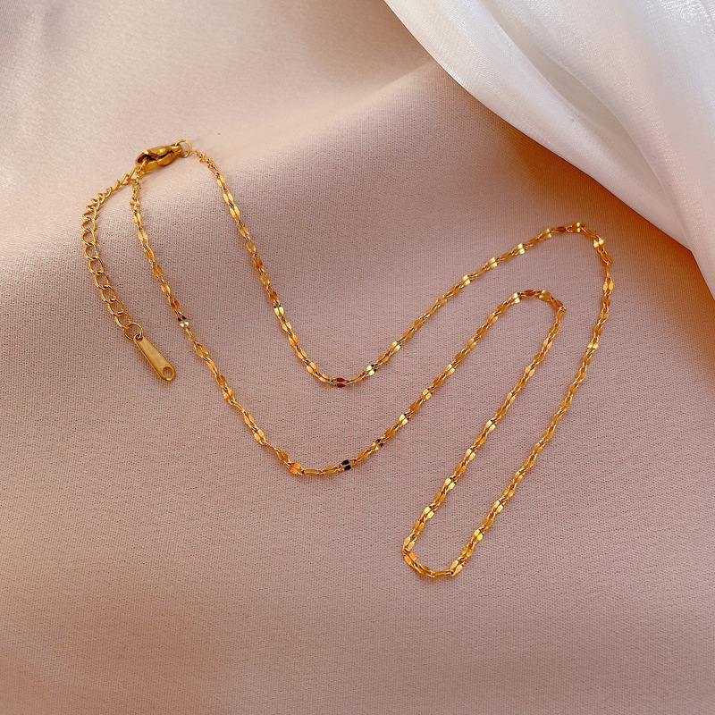 Naked Link Wholesale Necklace Female Niche Design Sense Advanced Chain Chain Light Luxury Exquisite Collar Chain Jewelry Lanyard