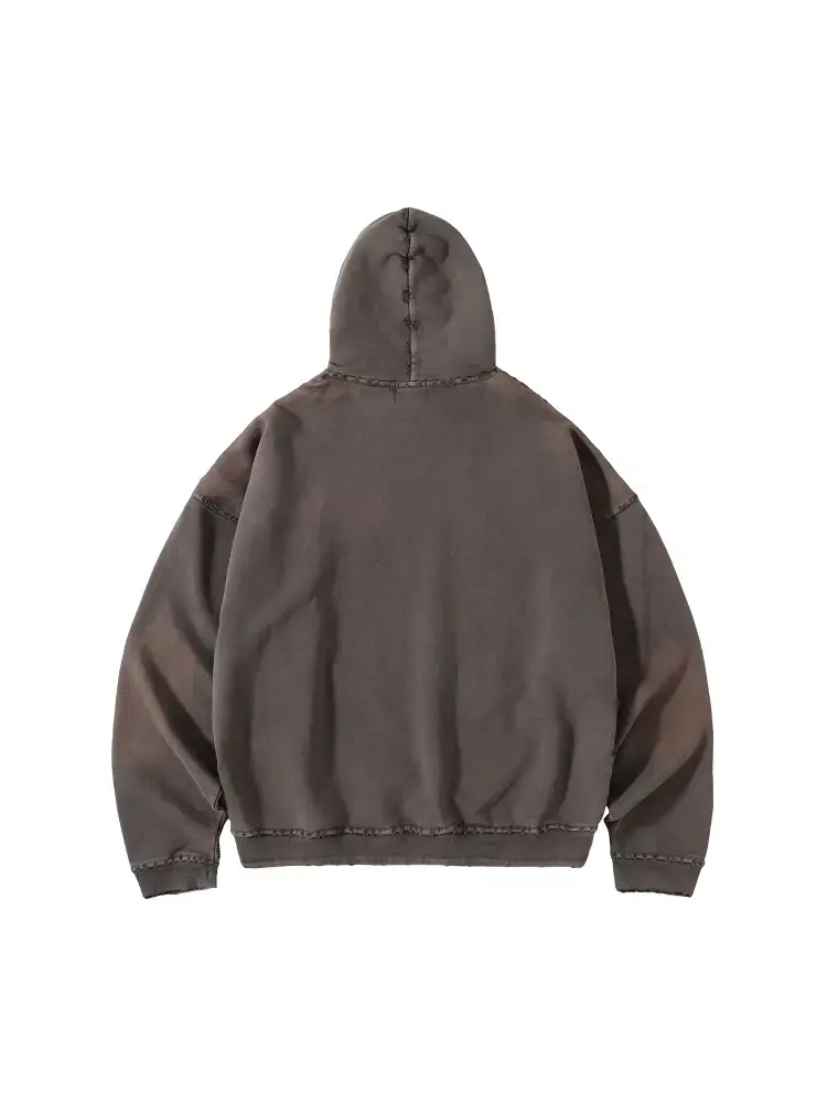 Small Eyes Erd24Fw Melancholy Rich Second Generation Slogan Discharge Dyeing Logo Sun-Faded Washed Destroyed Hoody