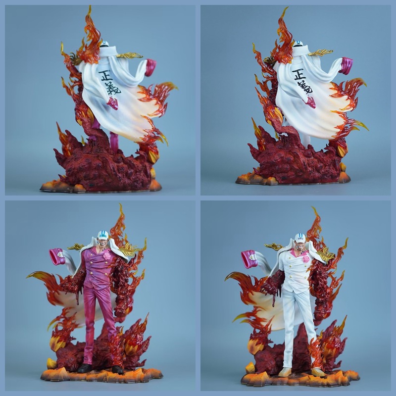 One Piece Lx Akainu Glowing Figure - Three Admirals of the Navy Gk Resonance Statue Scene Model Ornament Figurine