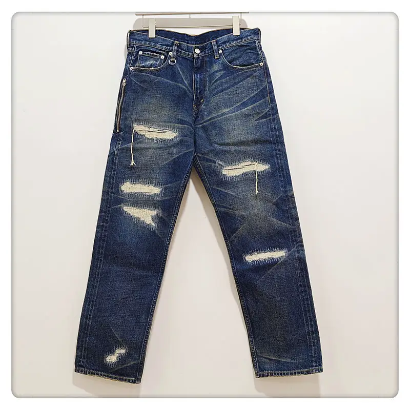 C3 Trendy Fenom Crush1 C1 Generation Destruction Bull King Red Ear Denim Denim Men's Wear Loose