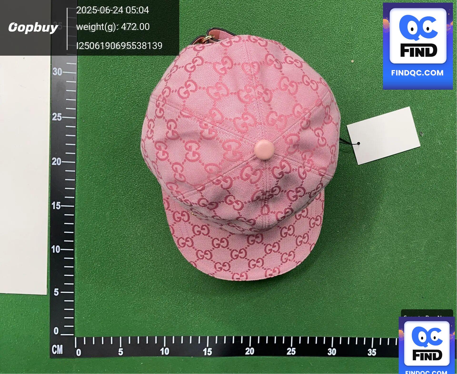Gucci GG canvas baseball cap pink QC