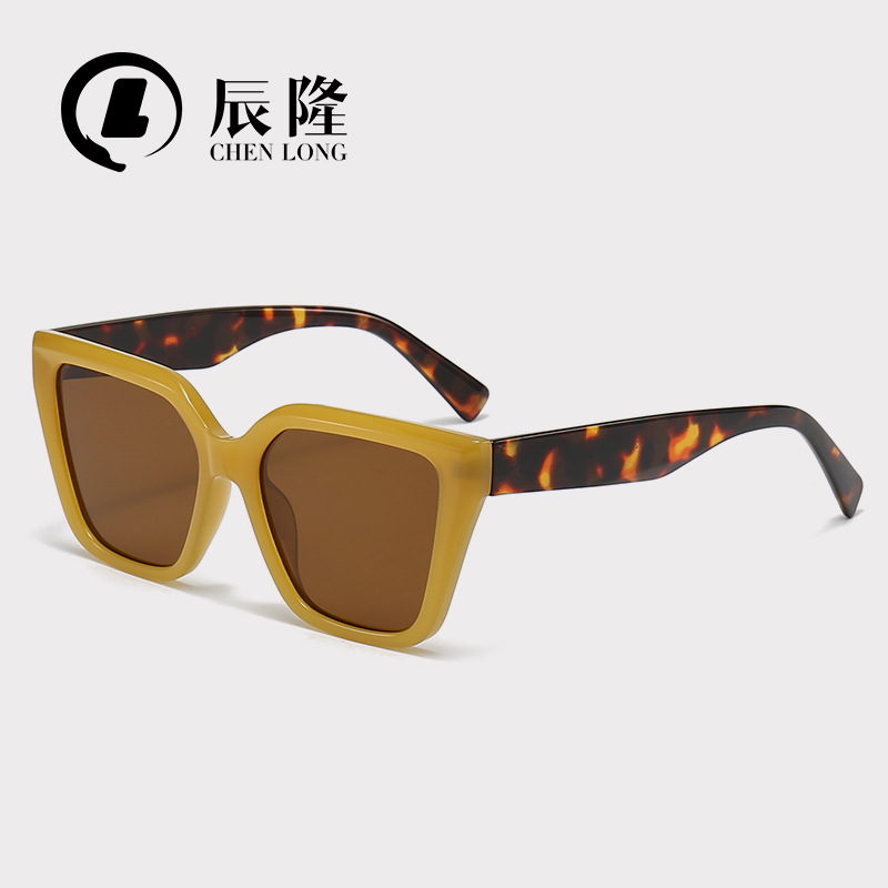 2024 Fashion European and American Style Personalized Large Frame Sunglasses Women's 8112 Trendy Ins Advanced Sense UV Protection Sunglasses