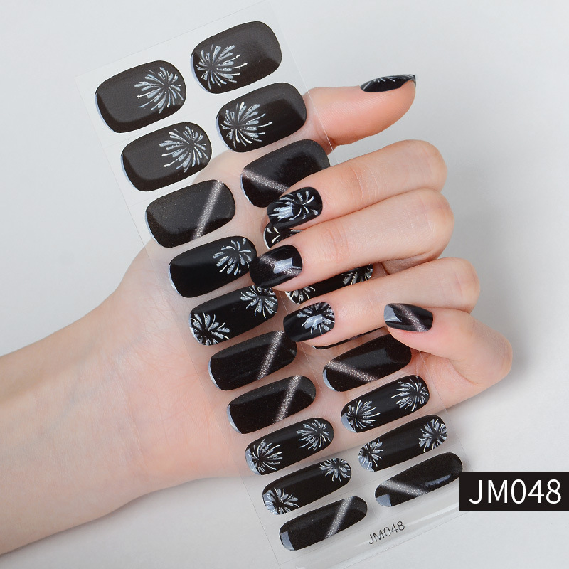 Xiantai Factory Semi-Cured Nail Gel Stickers with Light Curing, Semi-Baked Gel Nail Stickers, 20 Nail Polish Gel Stickers, Whitening Effect