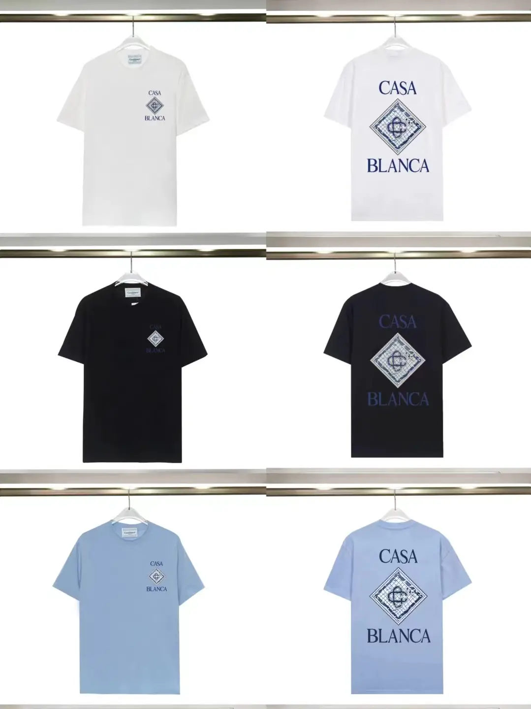 Casablanca Short-Sleeve Correct Version Ins European and American Niche Trendy Brand Casual High Street T-Shirt