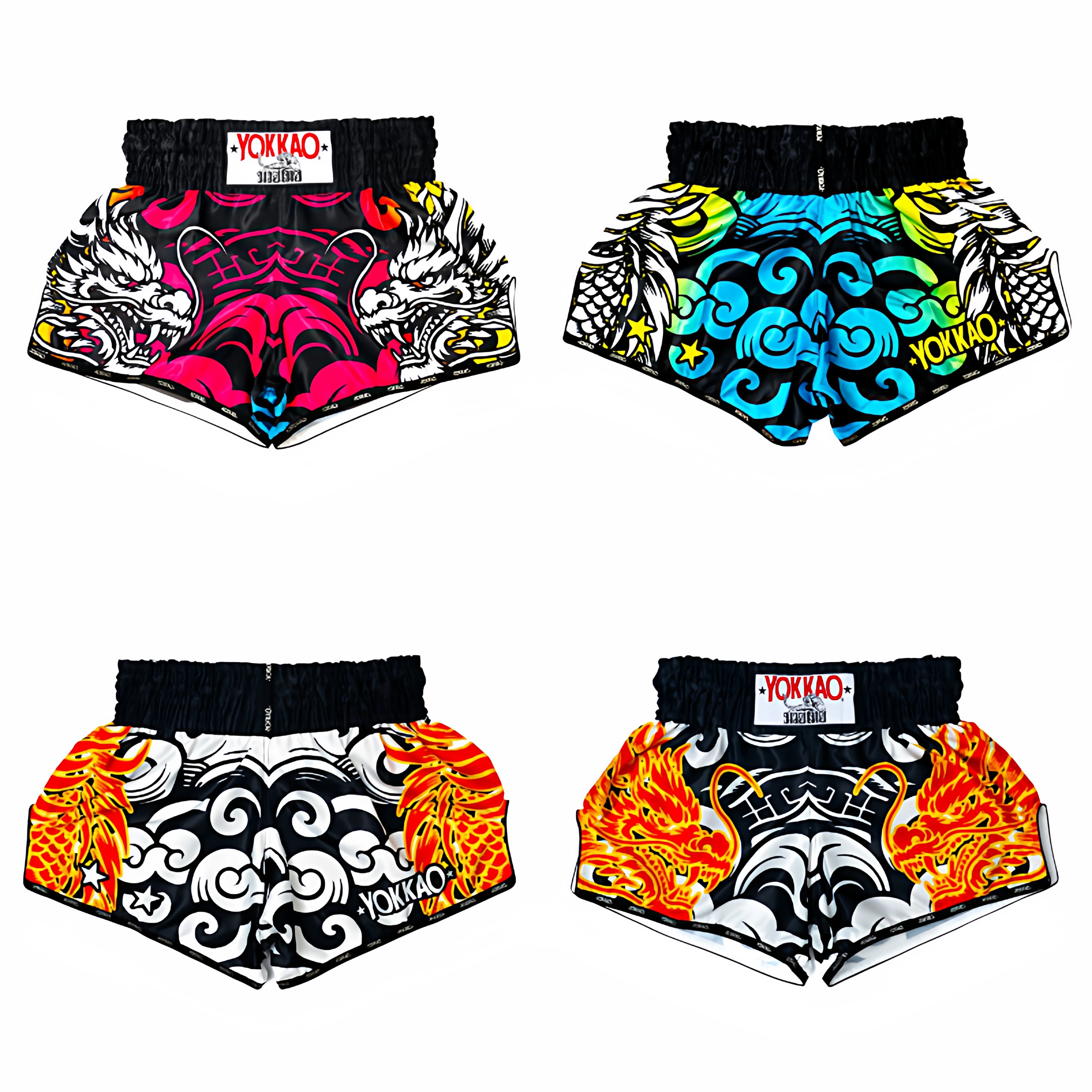 【Thailand Yokkao】Muay Thai Shorts Dragon Series Muay Thai Sanda Free Fighting Sports Shorts Foto QC de TAOBAO na Qualit.ly