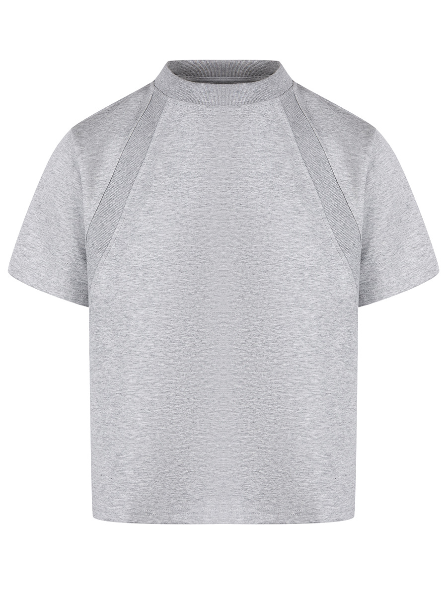 Factory wholesale round neck T-shirt screw stitching high quality space cotton men's top men's short sleeve boxy top
