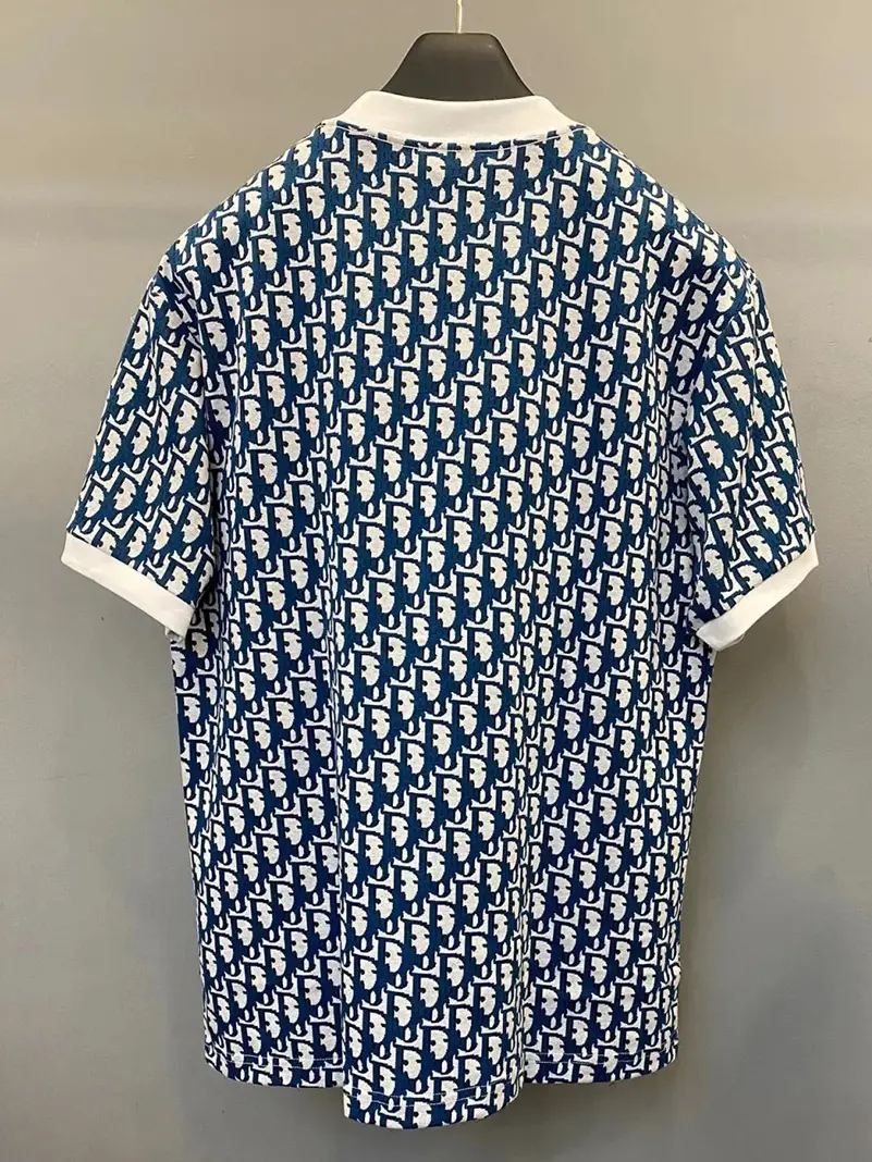 2025 Summer Correct Version Cd Home Full Printed Short-Sleeved T-Shirt letter Logo Men and Women Knitwear Loose Half Sleeves