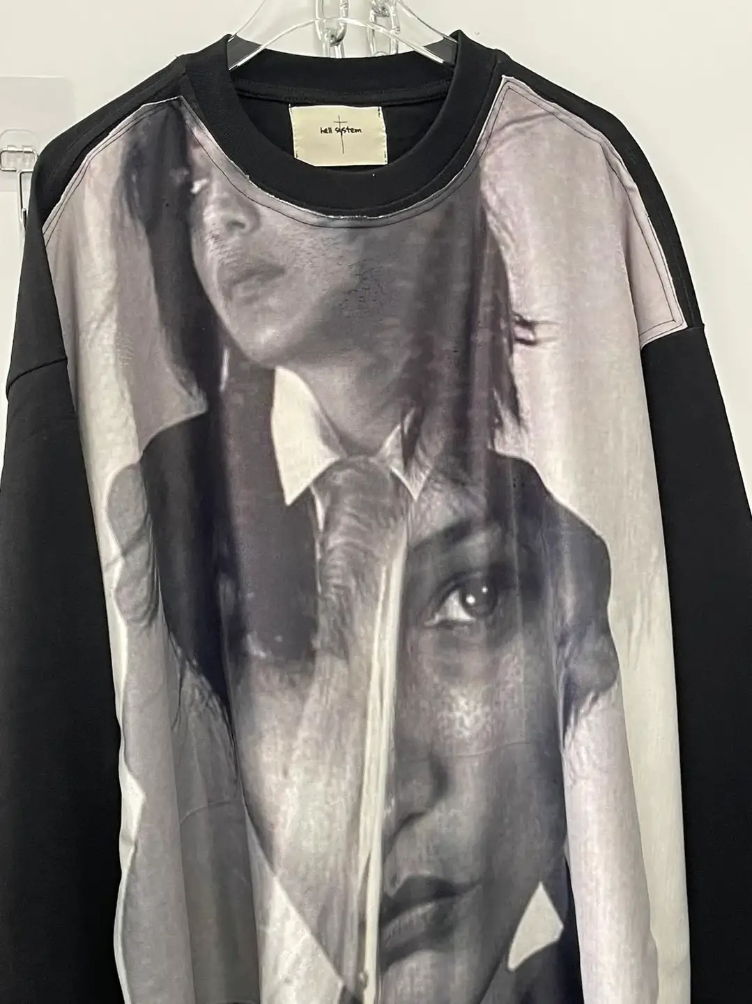 Hell System Remake Niche Retro Patchwork Silhouette Loose American-Style Long-Sleeve Sweatshirt