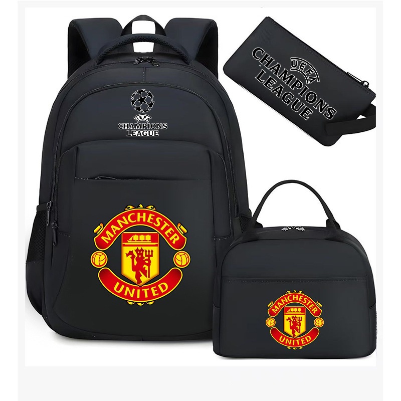 Real Madrid and Chelsea Football Fan Merchandise for Elementary School Students, Bayern School Bag, Large Capacity Backpack, Three-Piece Set QC-foto från 1688 på Qualit.ly