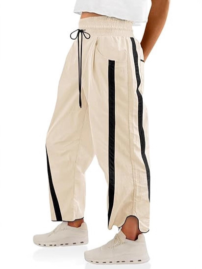Amazon's New Casual Versatile Loose Drawstring Bucket Pants Women's Color-Block Workout Y2K Sweatpants
