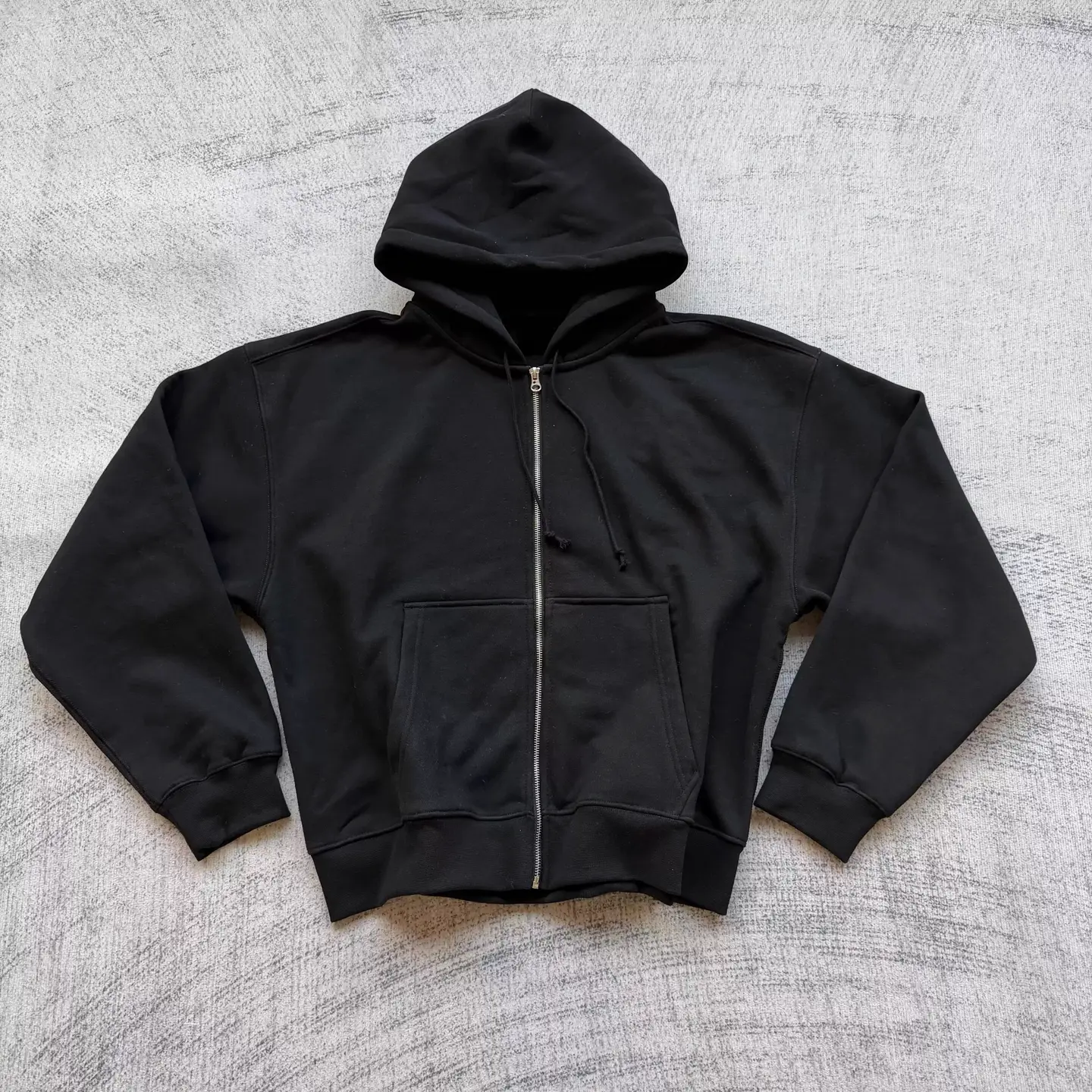 Zipper Rectangular Letter Sweatshirt