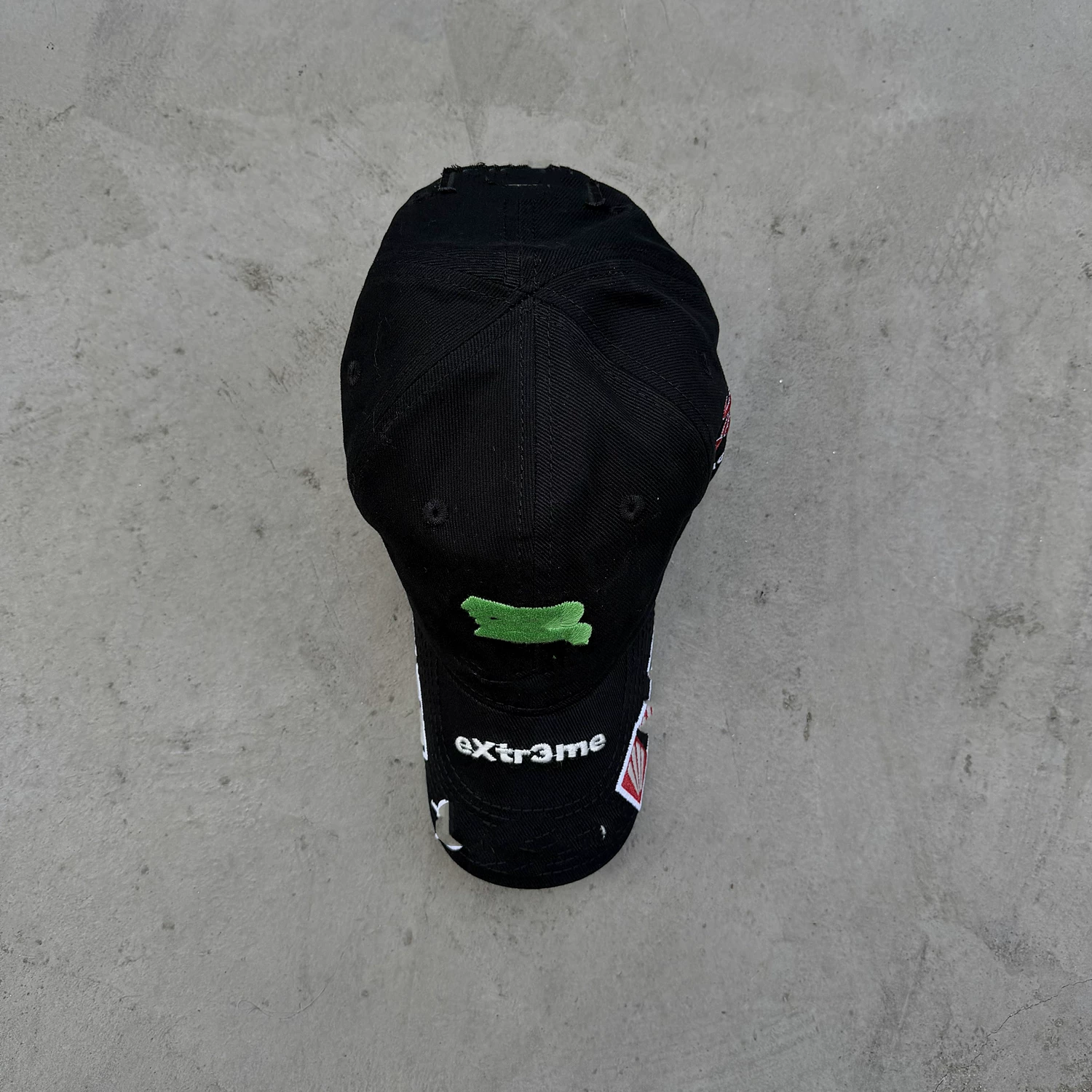 22ss Gamer Cap green double hook embroidered racing driver baseball cap duckbill cap curved edge hat men's and women's trend