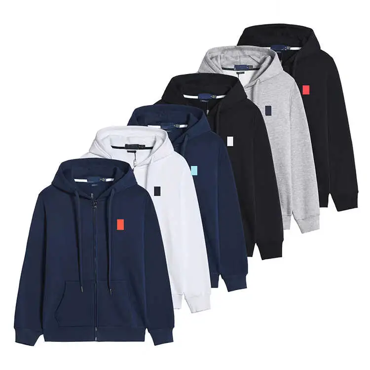Men's thin spring and fall cardigan hooded sweater terry cotton sweatshirt hoodie jacket tide luxury men's sweater
