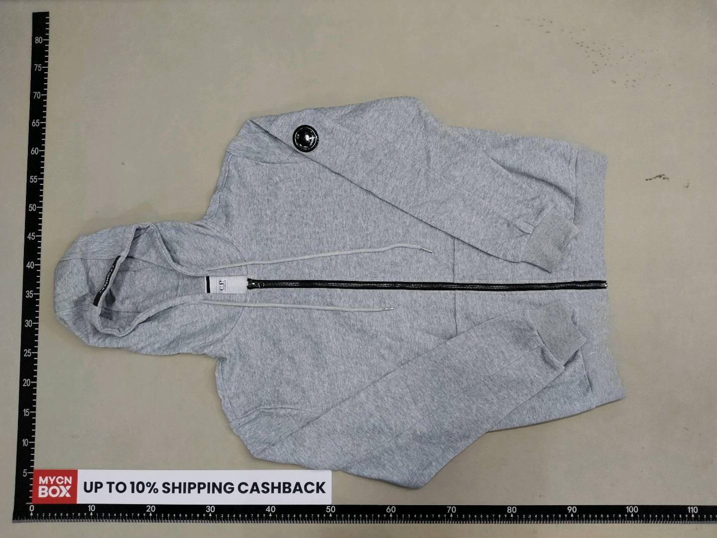CP Company Grey Cotton Zip Hoodie — zdjęcie QC 2