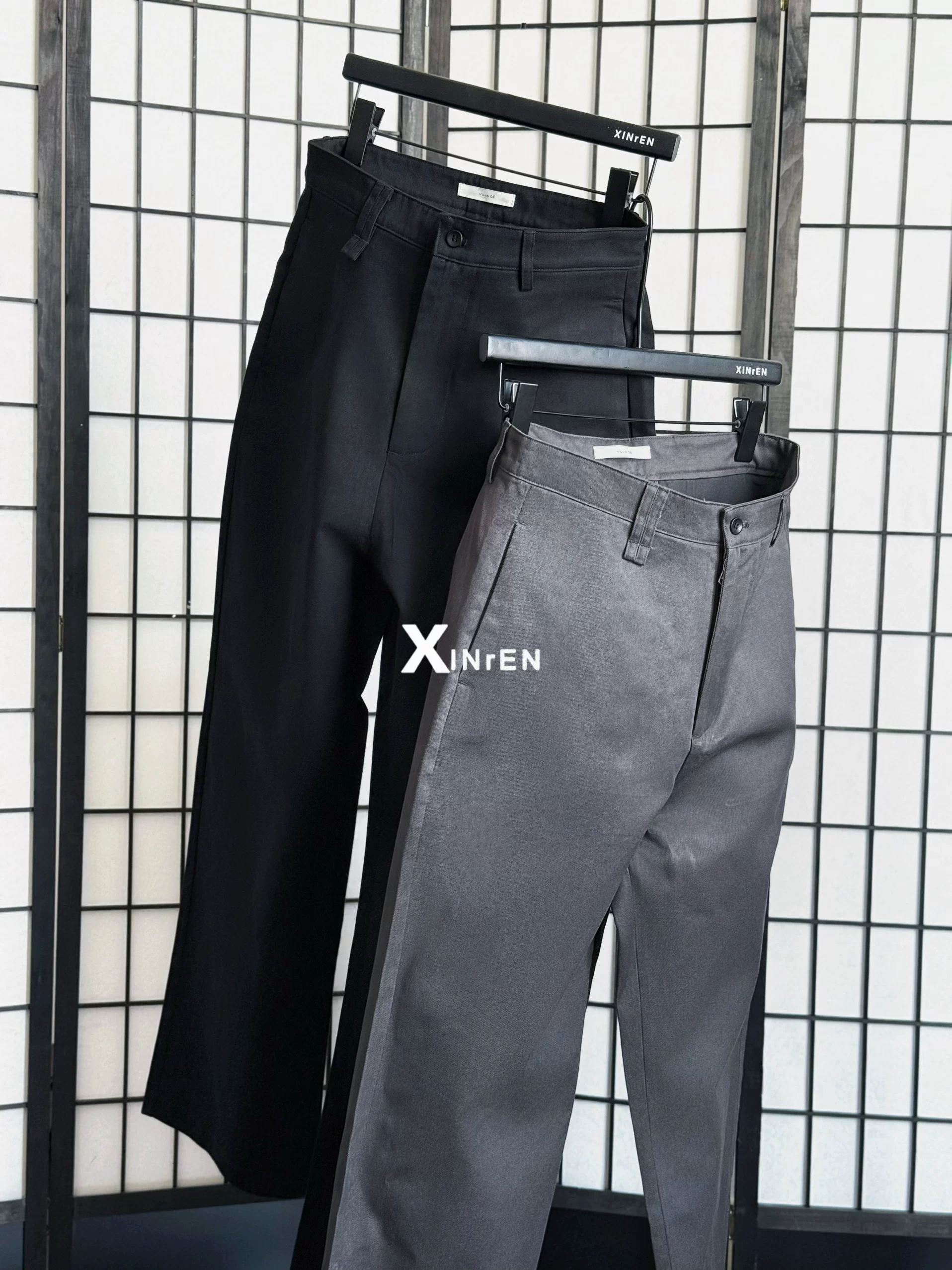 XINREN VUJADE008 Cotton OTIS Employee Uniform Pants Black Grey Commuter Coating Drop Feel Daily