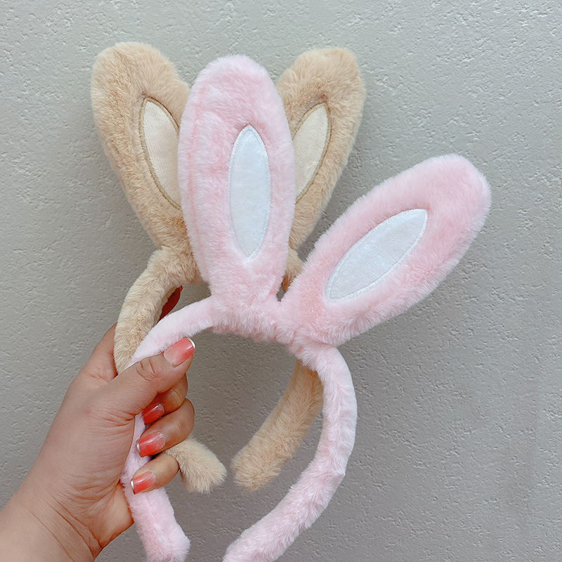 Cute Plush Rabbit Ears Hair Band Cartoon Photo Headwear Super Cute cos Hair Card Online Celebrant Live Photo Headband Female