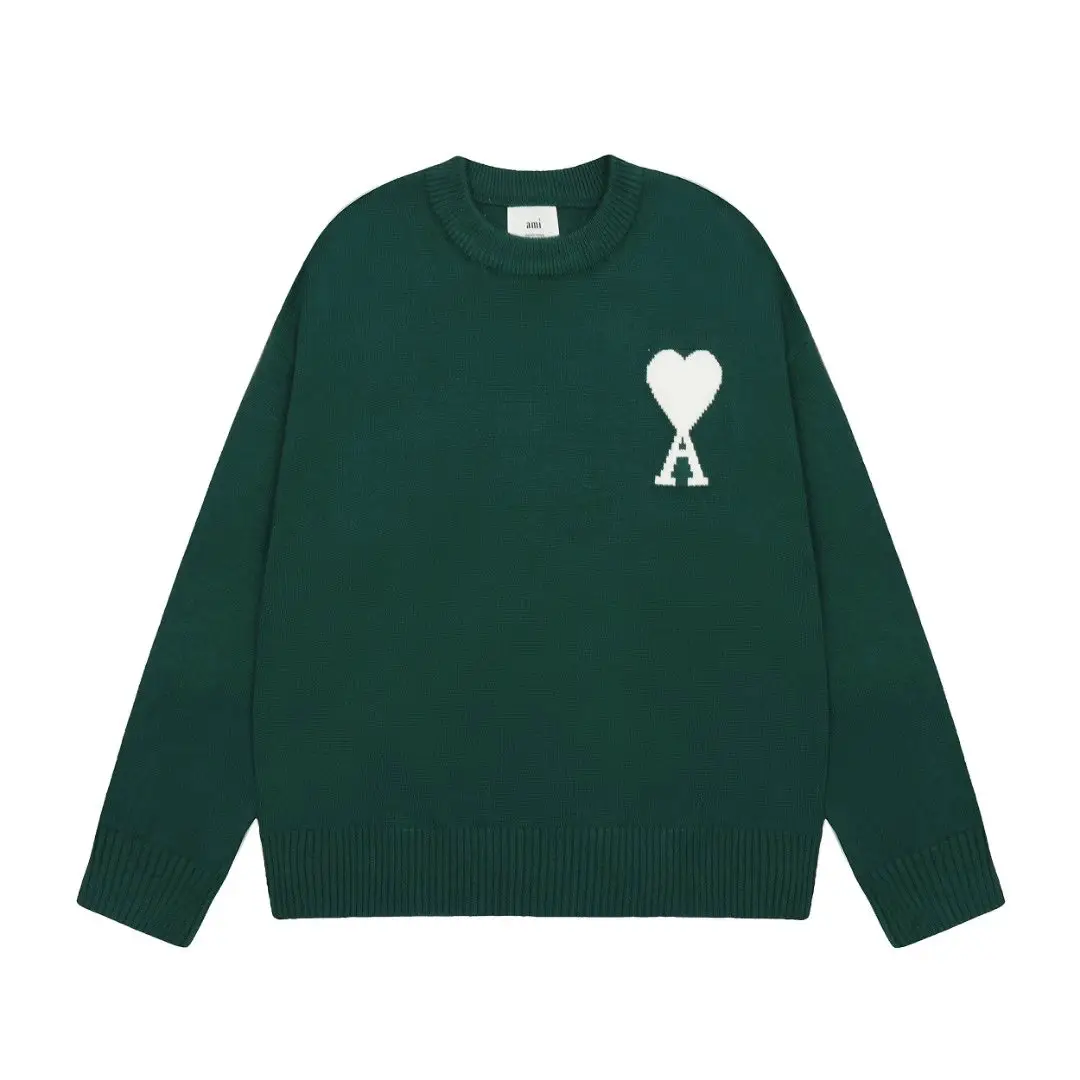 Love 2023ss classic jacquard big heart crew neck sweater 15colors