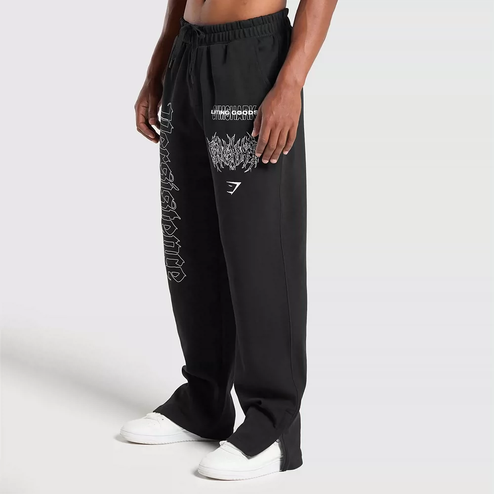GYMSHARK American loose and trendy printed pants for both men and women, running training straight leg sweatpants, basketball pants