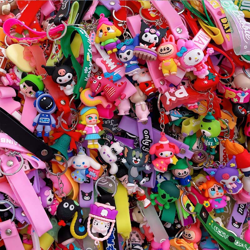 Cartoon Spaceman Mixed Keychain Men's and Women's Cute Bag Pendant Key Ring Mobile Phone Hanging Accessories Stall Gift