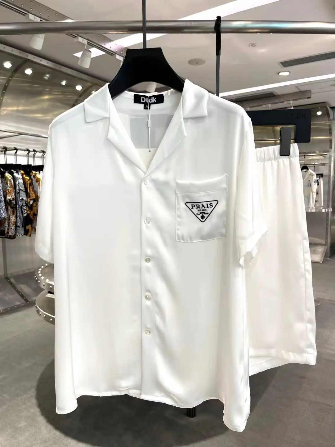 Ice Silk Pajamas Men 2023 Summer New Thin Fancy Print Home Clothes Casual Loose Short Sleeve Suit