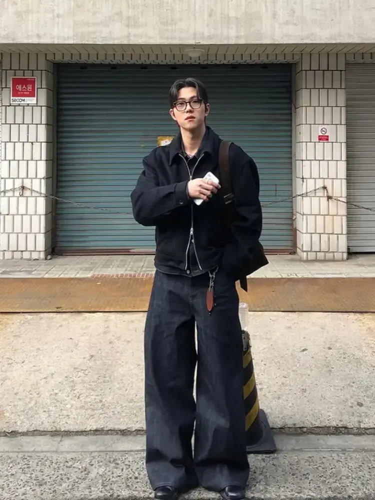 Nofaith Hidden Button Retro American-Style Japanese Red-Edged Selvedge Raw Denim Heavy weight Denim Unisex Stiff Scimitar Pants