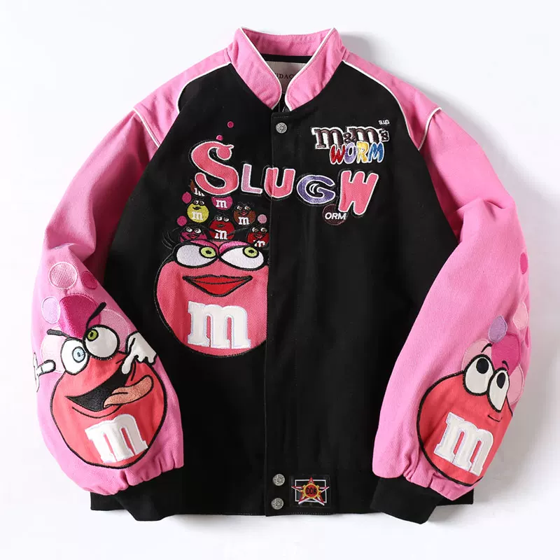 古着欧美潮牌工装bf原宿嘻哈风短款夹克衫m豆宽松棒球服外套