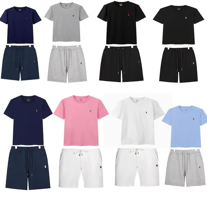 High-quality solid color embroidered short-sleeved suit