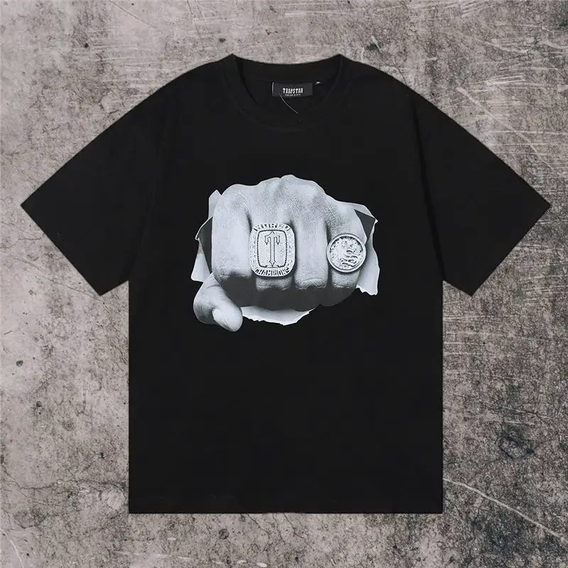 Correct Edition Trapstar American Style Trendy Brand Short-sleeved Pair Edition Printed Loose Ins Niche Cross-border High Street High Street T-shirt