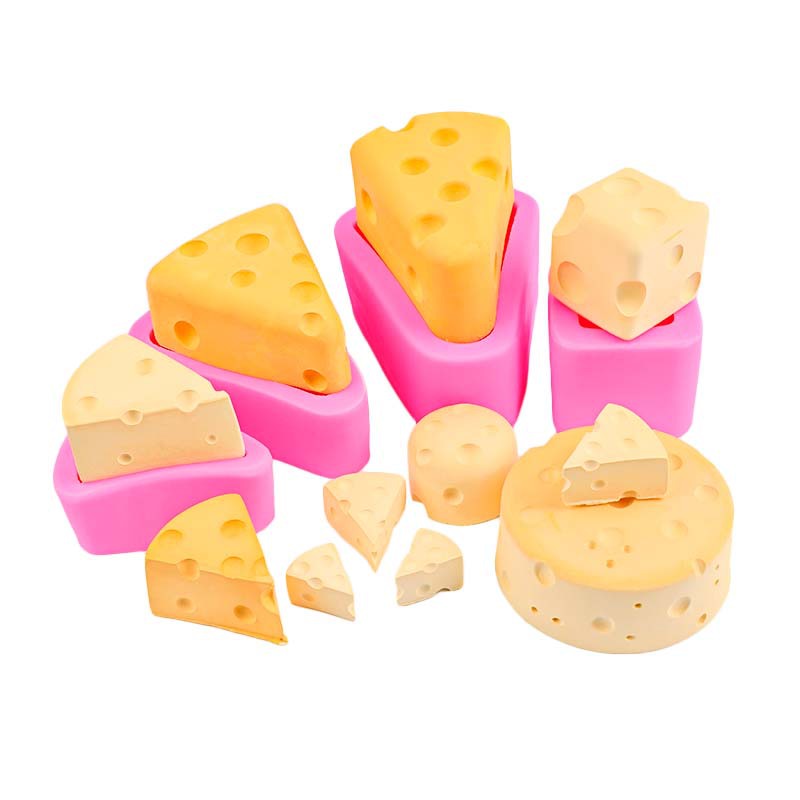 Big small size simulation cheese silicone mold square round cheese creative aromatherapy candle pinch food play mold